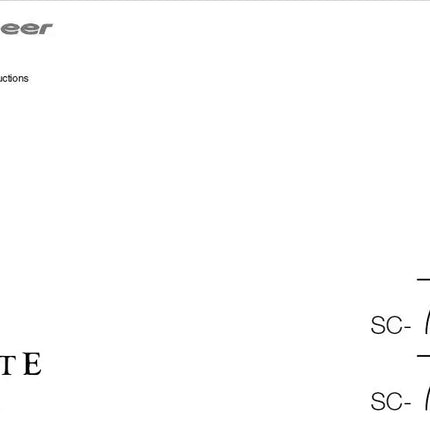 Pioneer SC-77 Receiver Owners Manual