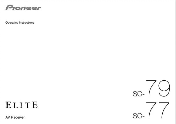 Pioneer SC-77 Receiver Owners Manual