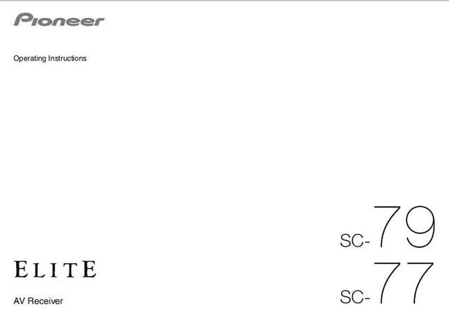 Pioneer SC-79 Receiver Owners Manual