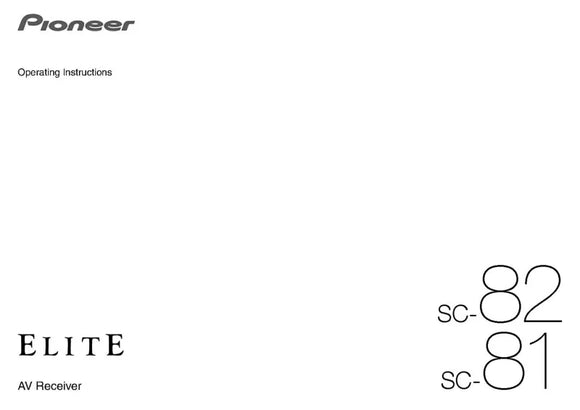 Pioneer SC-81 Receiver Owners Manual