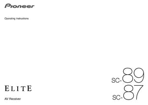 Pioneer SC-87 Receiver Owners Manual