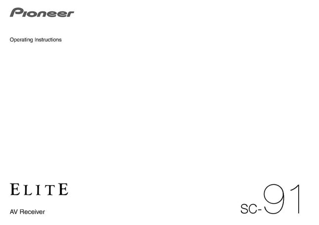 Pioneer SC-91 Receiver Owners Manual
