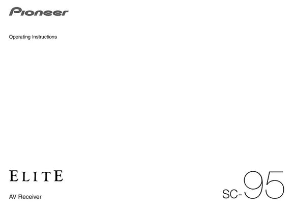 Pioneer SC-95 Receiver Owners Manual