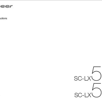 Pioneer SC-LX59 Receiver Owners Manual