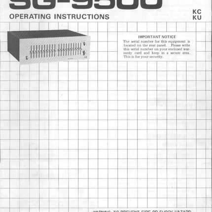 Pioneer SG-9500 Receiver Owners Manual