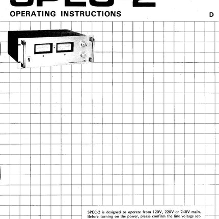 Pioneer SPEC-2 Amplifier Owners Manual