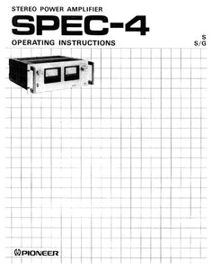 Pioneer SPEC 4 Receiver Owners Manual