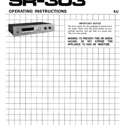 Pioneer SR-303 Receiver Owners Manual