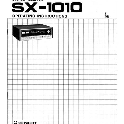 Pioneer SX-1010 Receiver Owners Manual