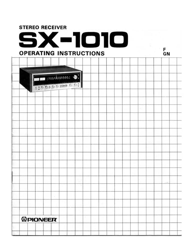 Pioneer SX-1010 Receiver Owners Manual
