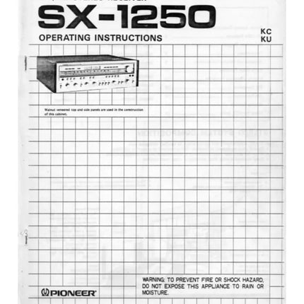 Pioneer SX-1250 Receiver Owners Manual