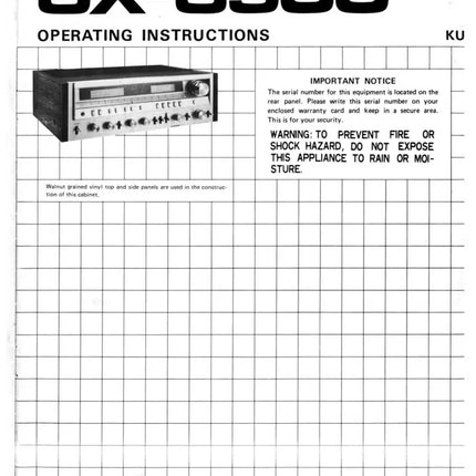 Pioneer SX-3900 Receiver Owners Manual