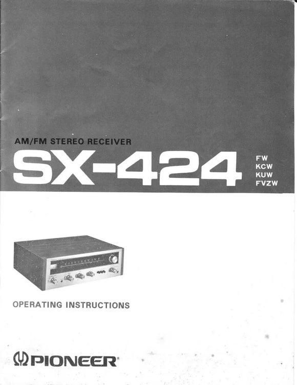Pioneer SX-424 Receiver Owners Manual
