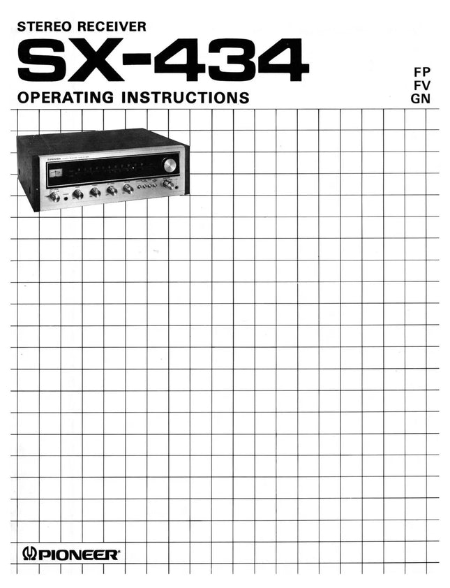 Pioneer SX-434 Receiver Owners Manual