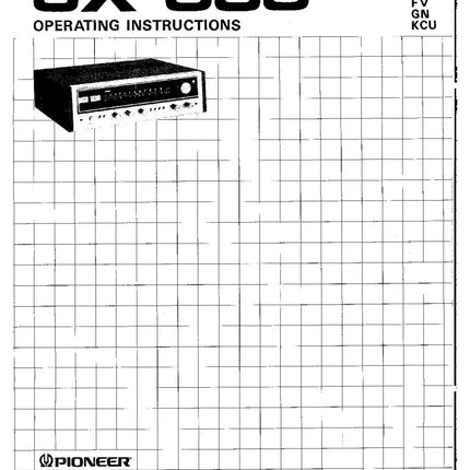 Pioneer SX-535 Receiver Owners Manual