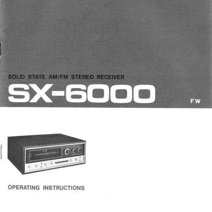 Pioneer SX-6000 Receiver Owners Manual