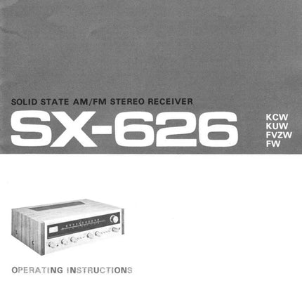 Pioneer SX-626 Receiver Owners Manual