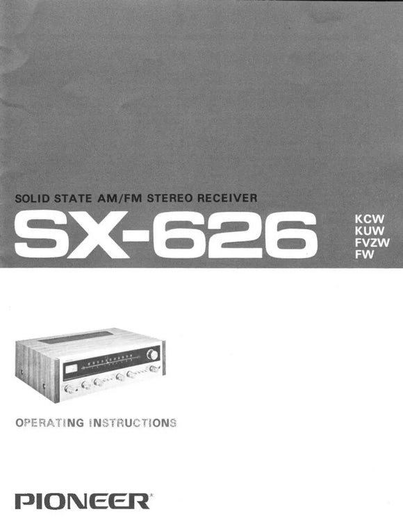 Pioneer SX-626 Receiver Owners Manual