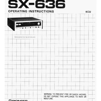 Pioneer SX-636 Receiver Owners Manual