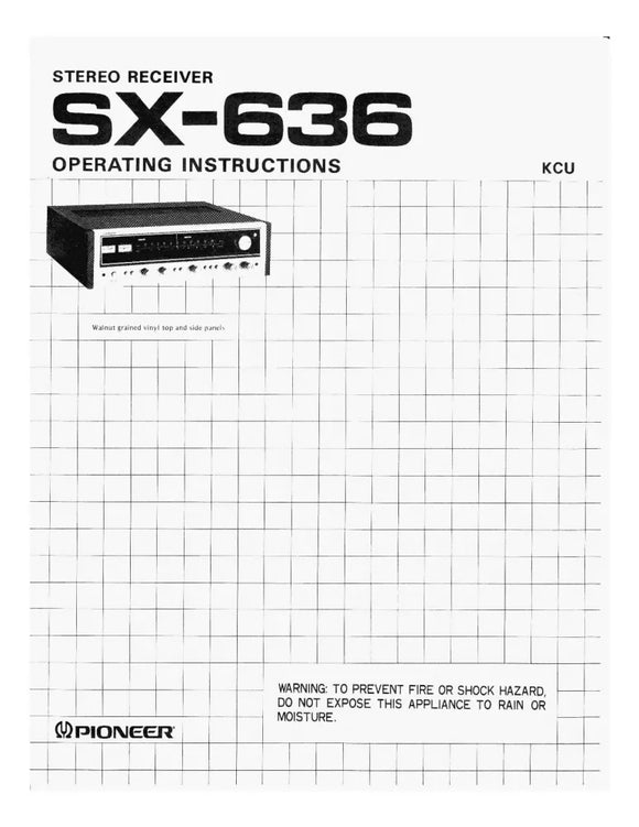 Pioneer SX-636 Receiver Owners Manual