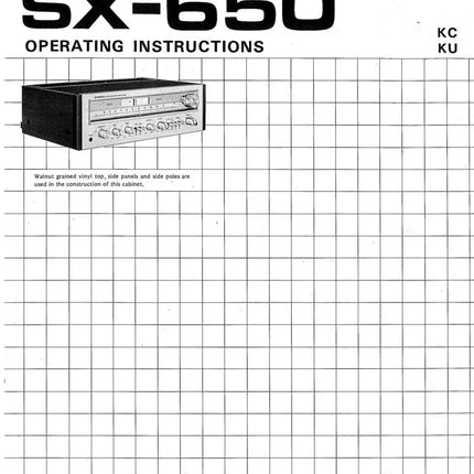 Pioneer SX-650 Receiver Owners Manual