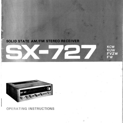 Pioneer SX-727 Receiver Owners Manual