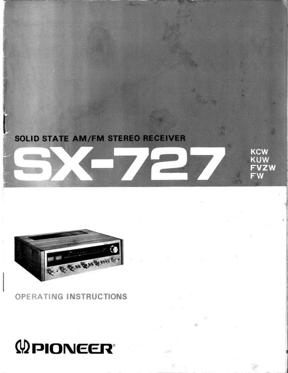 Pioneer SX-727 Receiver Owners Manual