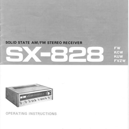 Pioneer SX-828 Receiver Owners Manual