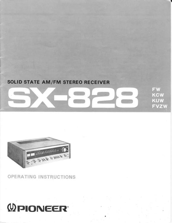 Pioneer SX-828 Receiver Owners Manual