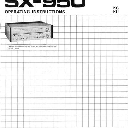 Pioneer SX-950 Receiver Owners Manual