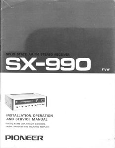 Pioneer SX-990 Receiver Owners Manual