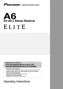 Pioneer SXA-6-J Receiver Owners Manual