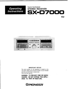 Pioneer SXD 7000 Receiver Owners Manual