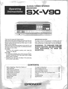 Pioneer SXV-90 Receiver Owners Manual