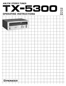 Pioneer TX-5300 Receiver Owners Manual