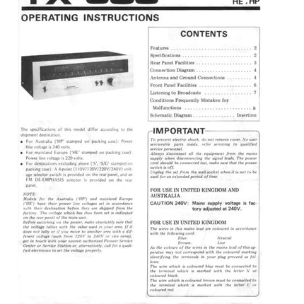 Pioneer TX-608 Receiver Owners Manual