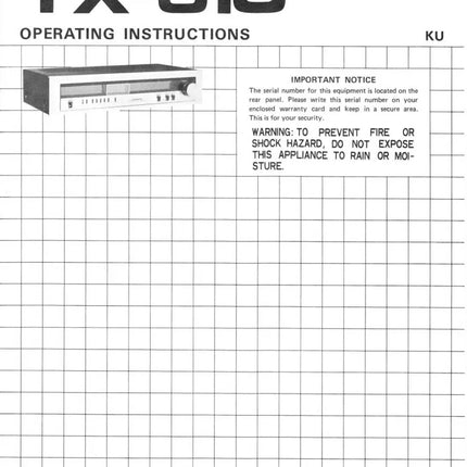 Pioneer TX-610 Receiver Owners Manual