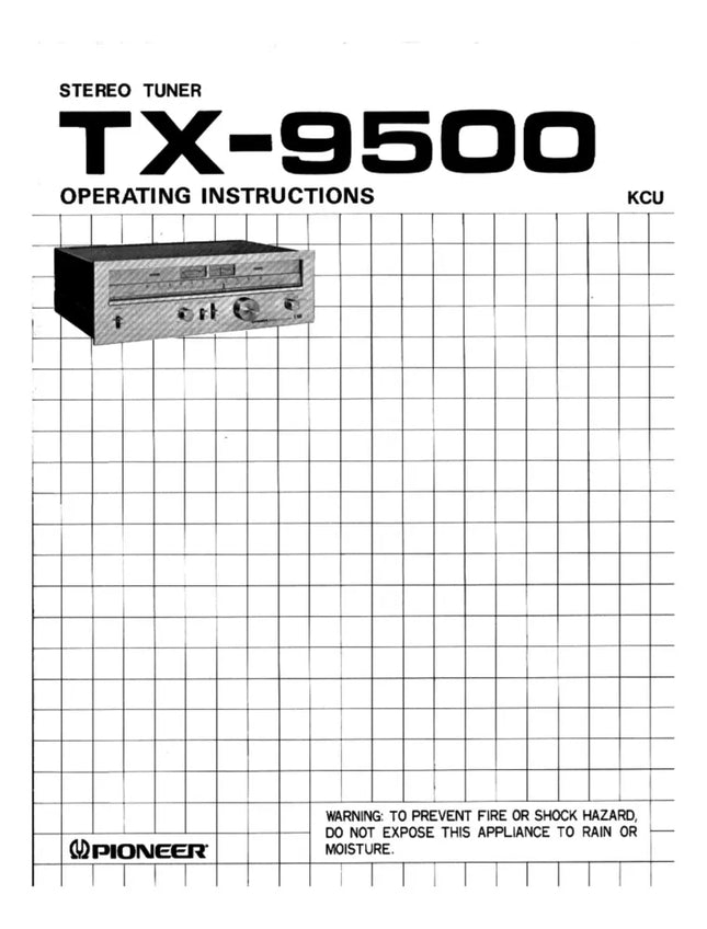 Pioneer TX-9500 Receiver Owners Manual