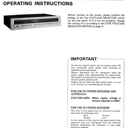Pioneer TX-D1000 Receiver Owners Manual