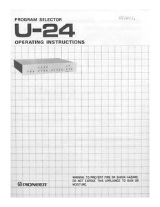 Pioneer U-24 Receiver Owners Manual