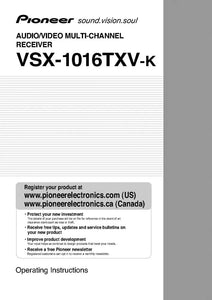 Pioneer VSX-1016TXV-Receiver Owners Manual