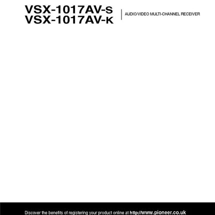 Pioneer VSX-1017AV Receiver Owners Manual