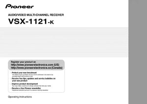 Pioneer VSX-1121 K Receiver Owners Manual