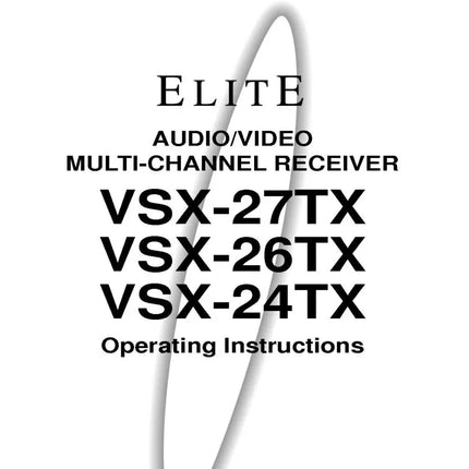 Pioneer VSX-26TX-Receiver Owners Manual