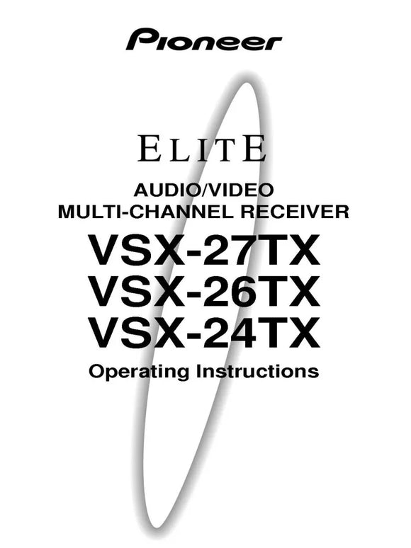 Pioneer VSX-26TX-Receiver Owners Manual