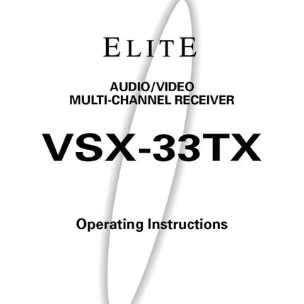 Pioneer VSX-33TX-Receiver Owners Manual