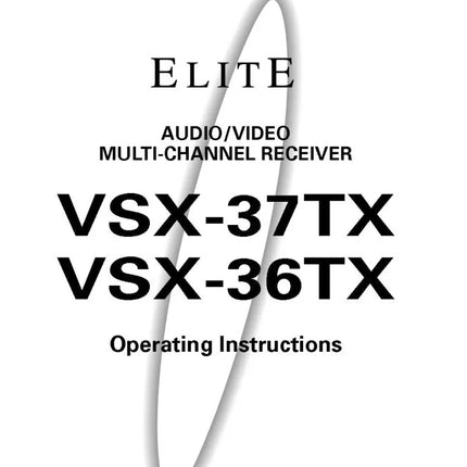 Pioneer VSX-37TX-Receiver Owners Manual
