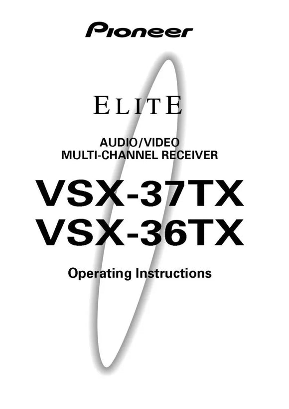 Pioneer VSX-37TX-Receiver Owners Manual