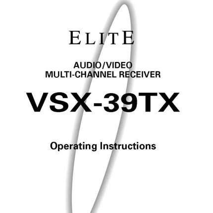 Pioneer VSX-39TX-Receiver Owners Manual