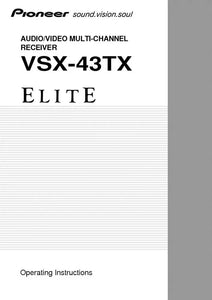 Pioneer VSX-43TX-Receiver Owners Manual